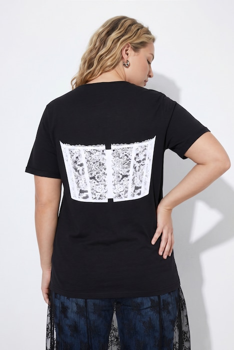 Corset Motif Oversized Short Sleeve Tee