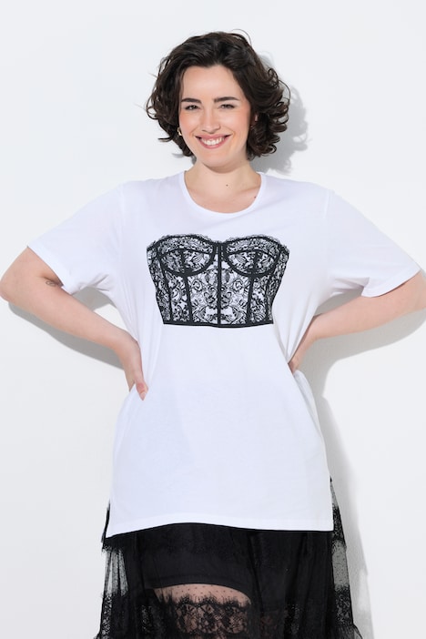Corset Motif Oversized Short Sleeve Tee