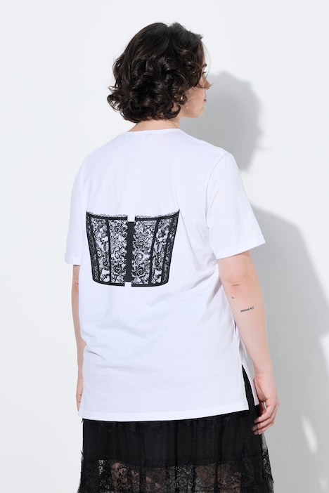 Corset Motif Oversized Short Sleeve Tee