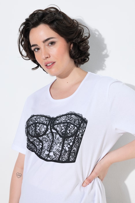 Corset Motif Oversized Short Sleeve Tee