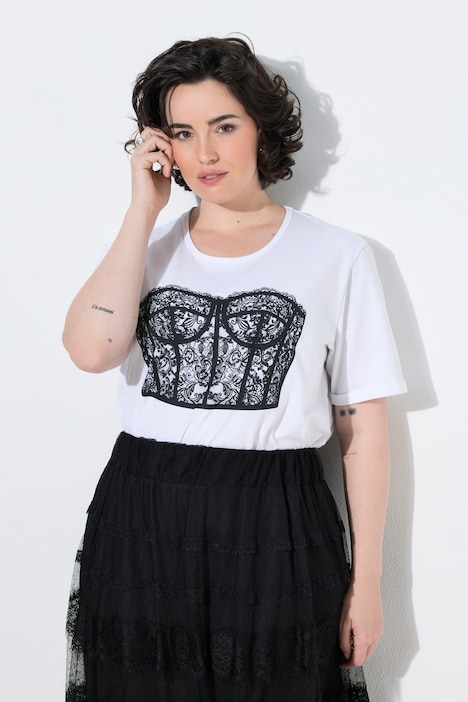 Corset Motif Oversized Short Sleeve Tee