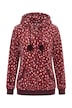 Homewear-Jacke, Plüsch, gemustert, Kapuze, Langarm