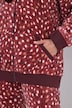 Homewear-Jacke, Plüsch, gemustert, Kapuze, Langarm