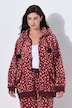 Homewear-Jacke, Plüsch, gemustert, Kapuze, Langarm