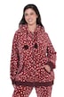 Homewear-Jacke, Plüsch, gemustert, Kapuze, Langarm