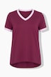 T-Shirt, A-Linie, Streifenbündchen, gerundeter Saum
