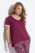 T-Shirt, A-Linie, Streifenbündchen, gerundeter Saum
