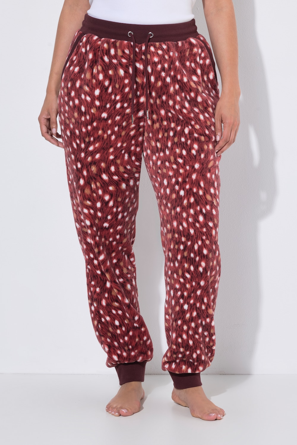 Homewear-Hose, Plüsch, Muster, Elastikbund