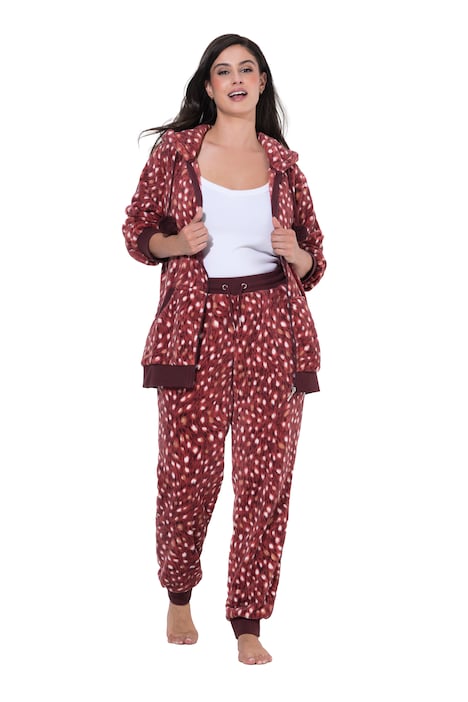 Homewear-Hose, Plüsch, Muster, Elastikbund