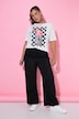 Nadelstreifen-Hose, Wide Legs, teilelastischer Bund