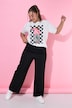 Nadelstreifen-Hose, Wide Legs, teilelastischer Bund