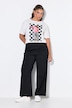Nadelstreifen-Hose, Wide Legs, teilelastischer Bund