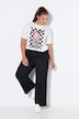 Nadelstreifen-Hose, Wide Legs, teilelastischer Bund