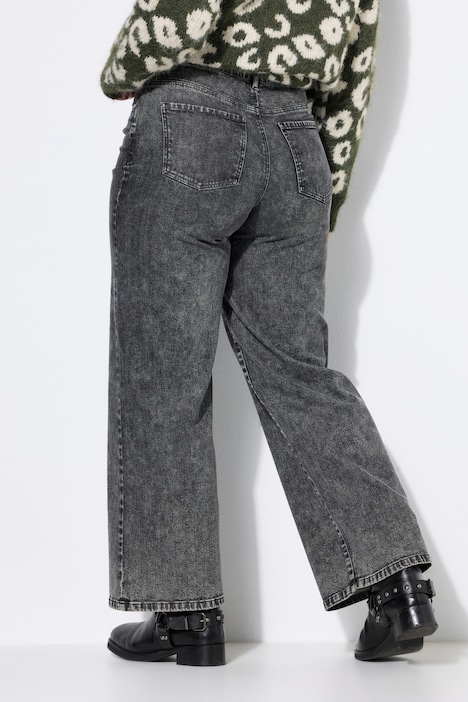 Jeans, Wide Legs, Snow Wash, 5-Pocket