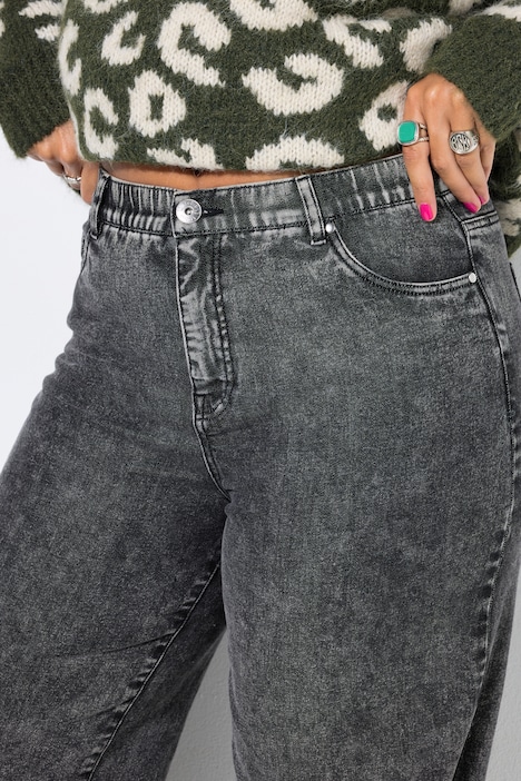 Jeans, Wide Legs, Snow Wash, 5-Pocket