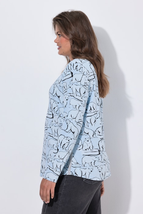 Polar Bear Print Long Sleeve Tee