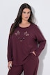 Pyjama avec broderie faon, décolleté rond et manches longues