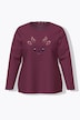 Pyjama avec broderie faon, décolleté rond et manches longues