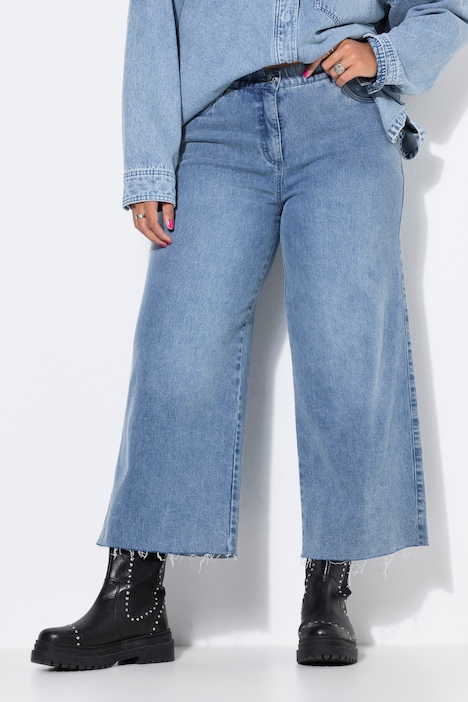 Jeans-Culotte, Wide Legs, cutted Saum