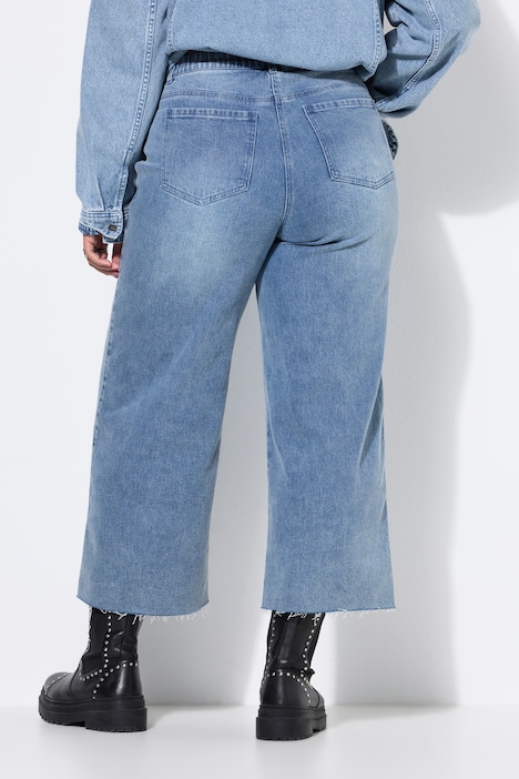 Jeans-Culotte, Wide Legs, cutted Saum