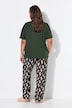 Schlafanzug, Zweiteiler, uni Shirt, lange Hose mit Print