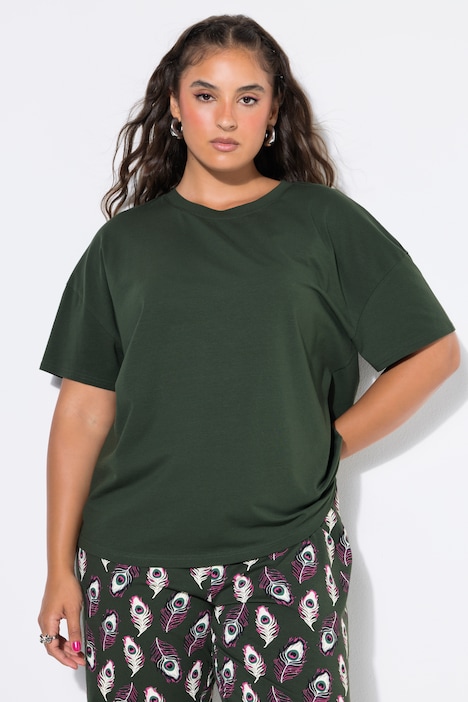 Schlafanzug, Zweiteiler, uni Shirt, lange Hose mit Print