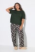 Schlafanzug, Zweiteiler, uni Shirt, lange Hose mit Print