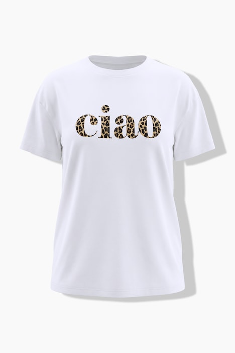 T-Shirt, Boxy Fit, Leo-Schriftzug