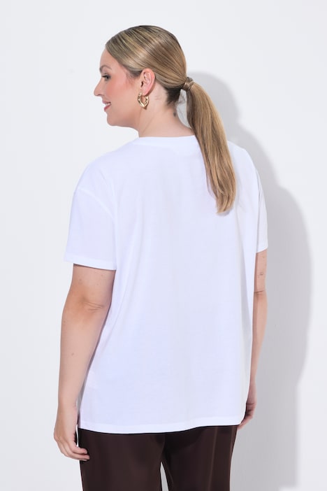 T-Shirt, Boxy Fit, Leo-Schriftzug
