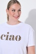 T-Shirt, Boxy Fit, Leo-Schriftzug