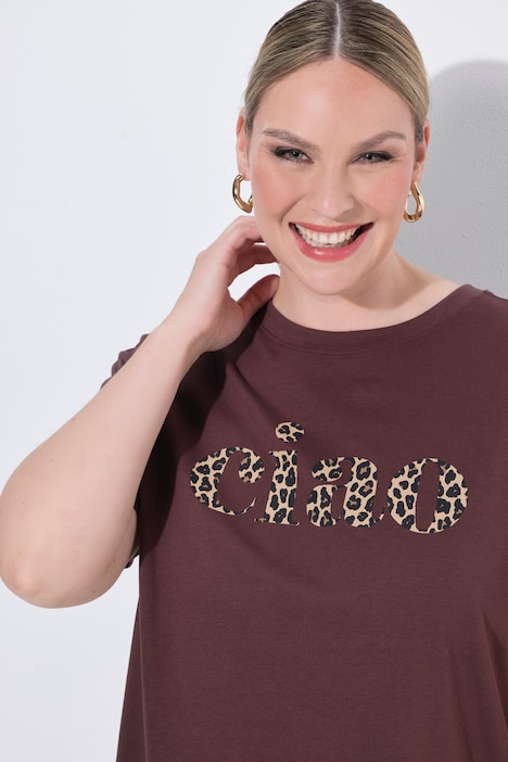 Tričko, Boxy střih, leopardí nápis