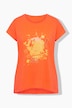 T-shirt, A-line, smiley print, longer hem at the back