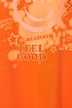 T-shirt, A-line, smiley print, longer hem at the back