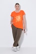 T-shirt, A-line, smiley print, longer hem at the back