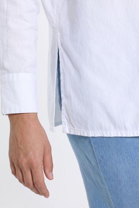 Hemdbluse, oversized, Zier-Ösen am Hemdkragen
