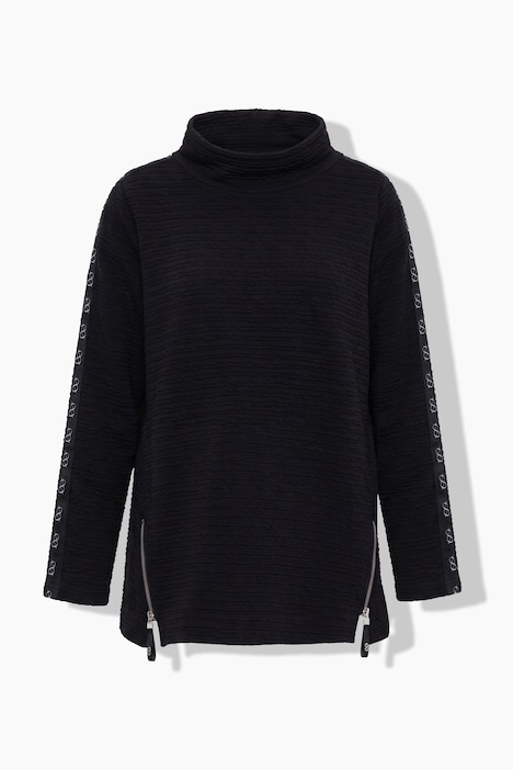 Strucktur Sweatshirt, Langarm, Stehkragen
