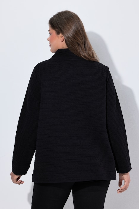 Strucktur Sweatshirt, Langarm, Stehkragen