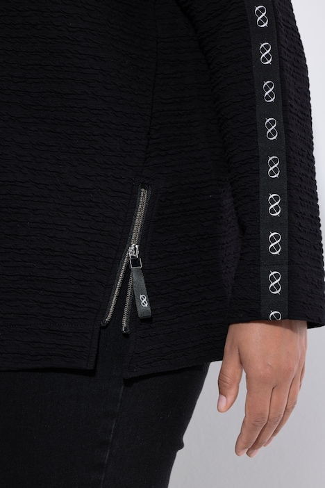 Strucktur Sweatshirt, Langarm, Stehkragen