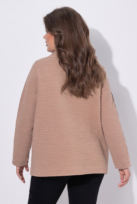 Structuur sweatshirt, lange mouw, opstaande kraag