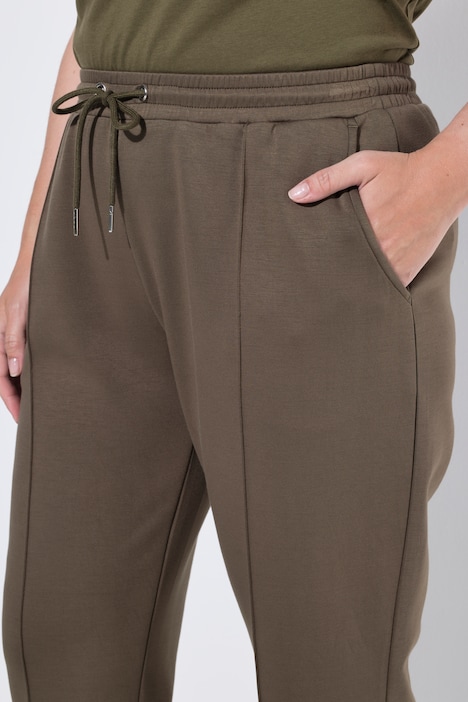 Jersey trousers, pressed pleat, elasticated waistband