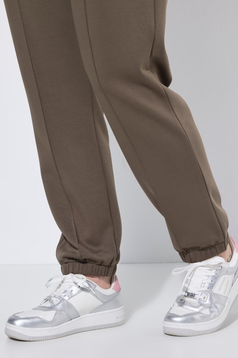 Jersey trousers, pressed pleat, elasticated waistband