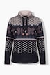 Pull en maille polaire. Motif norvégien. Manches longues, col montant