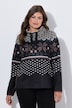 Pull en maille polaire. Motif norvégien. Manches longues, col montant