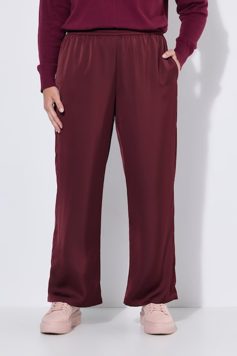 Satin-Hose, weites Bein, Elastikbund