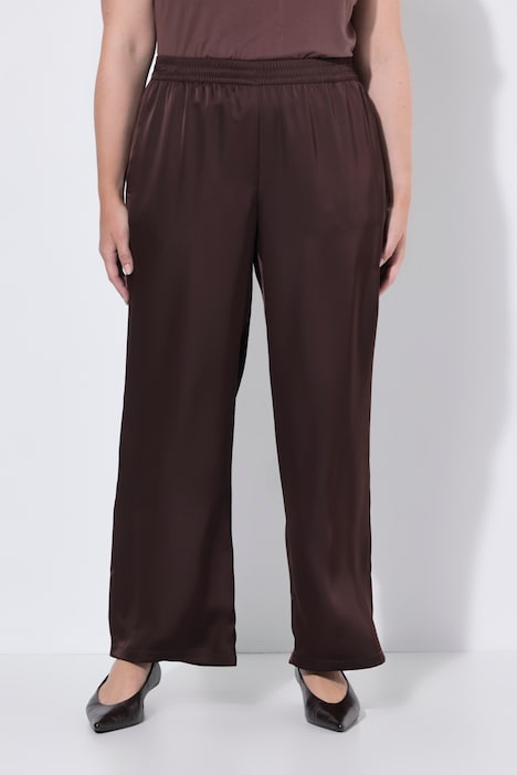 Satin-Hose, weites Bein, Elastikbund