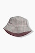 Wende-Bucket-Hat, Cord / Hahnentrittmuster