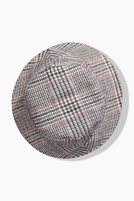 Wende-Bucket-Hat, Cord / Hahnentrittmuster