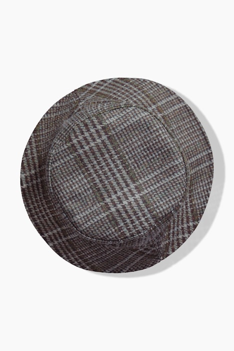 Wende-Bucket-Hat, Cord / Hahnentrittmuster