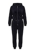 Homewear-Overall, Plüsch, Punkte, Kapuze, Langarm