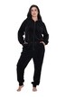 Homewear-Overall, Plüsch, Punkte, Kapuze, Langarm